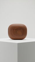 Walnut wireless earbuds case with spice accents